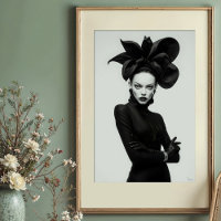 Fleur noire : Mode monochrome sculpturale