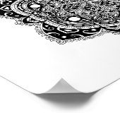 Poster Fleur noire Zendala de vie (Coin)