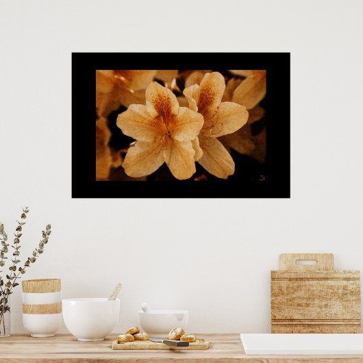 Poster Fleur orange 2 : Bordure noire (Cuisine)