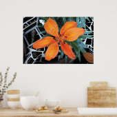 Poster Fleur orange avec Arrière - plan (Cuisine)