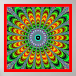 Poster Fleur orange de palpitation en expansion