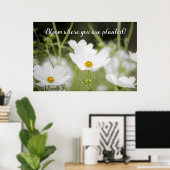 Poster Fleur Où vous avez planté Photo florale blanche (Bureau à domicile)