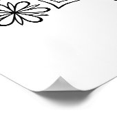 Poster Fleur papillon Mandala Coloration adulte (Coin)