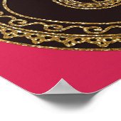 Poster Fleur parties scintillant en faux or très tendance (Coin)