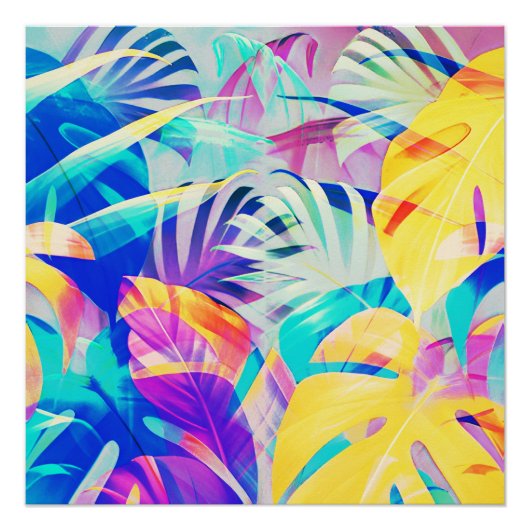 Poster Fleur pastel abstrait moderne (Devant)