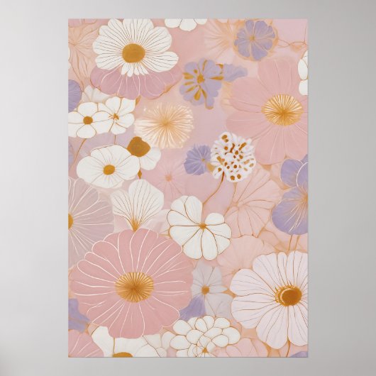Poster Fleur Pastel Éthérée (Devant)