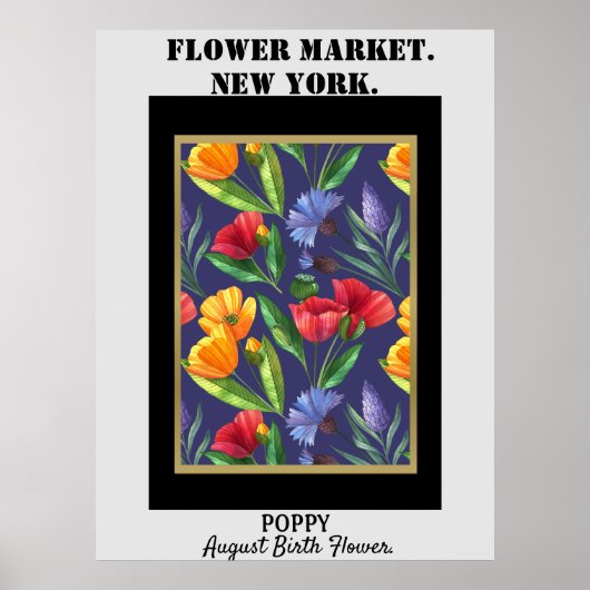 Poster Fleur personnalisée Marché Fleur de naissance Art  (Devant)