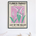 Poster Fleur personnalisée Marché Fleur de naissance Art<br><div class="desc">Cette impression d'art est dans le style d'une affiche du marché aux fleurs. Les fleurs sont Lily de la Vallée qui sont la fleur de naissance pour mai. Il y a de l’espace pour personnaliser le texte afin de changer l’emplacement à un endroit spécial pour vous et le sous-titre au...</div>