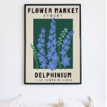 Poster Fleur personnalisée Marché Fleur de naissance Art<br><div class="desc">Cette impression d'art est dans le style d'une affiche du marché aux fleurs. Les fleurs sont le Delphinium qui sont la fleur de naissance pour Juillet. Il y a de l’espace pour personnaliser le texte afin de changer l’emplacement à un endroit spécial pour vous et le sous-titre au nom ou...</div>