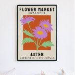Poster Fleur personnalisée Marché Fleur de naissance Art<br><div class="desc">Cette impression d'art est dans le style d'une affiche du marché aux fleurs. Les fleurs sont des Asters qui sont la fleur de naissance pour Septembre. Il y a de l’espace pour personnaliser le texte afin de changer l’emplacement à un endroit spécial pour vous et le sous-titre au nom ou...</div>