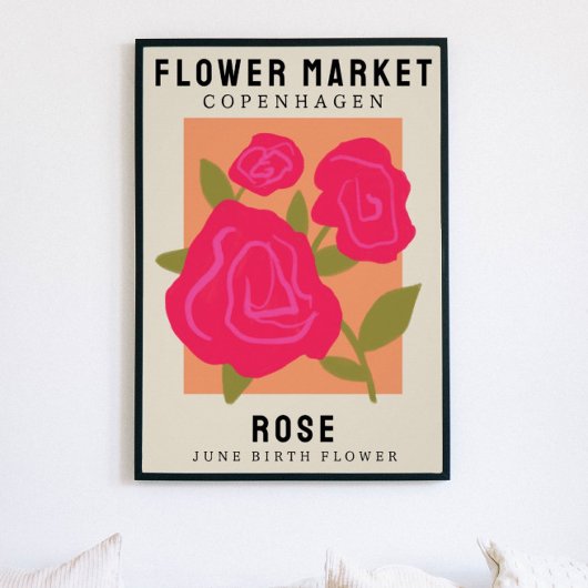 Poster Fleur personnalisée Marché Fleur de naissance Art 