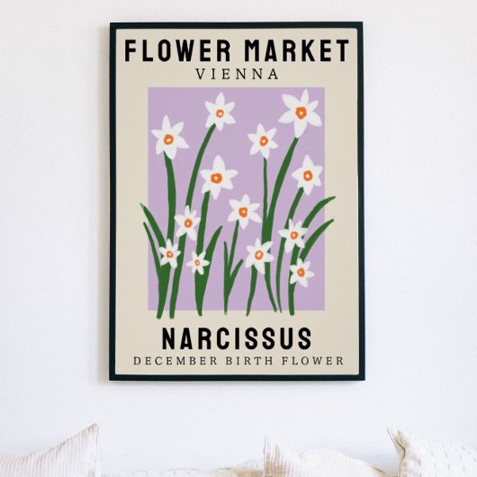 Poster Fleur personnalisée Marché Fleur de naissance Art 