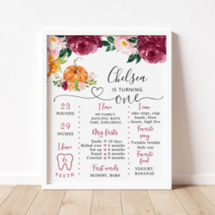 Poster Fleur petit anniversaire citrouille Jalon