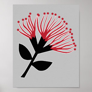 Poster Fleur Pohutukawa, Nouvelle-Zélande