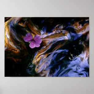 Poster Fleur pourpre sur le noeud de séquoia