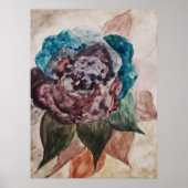 Poster Fleur Princess Pastel Marine Bleu Blush Rose Flora (Devant)