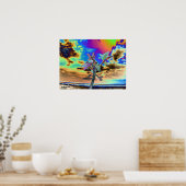 Poster fleur psychédélique (Cuisine)