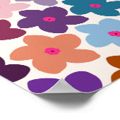 Poster Fleur rétro Abstraite colorée (Coin)
