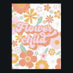 Poster Fleur rétro Enfant floral<br><div class="desc">Affiche de l'Enfant Fleur d'inspiration rétro.</div>