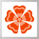 Poster Fleur Rétro Orange Stylisée (Devant)