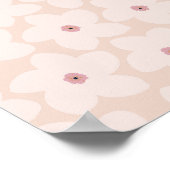Poster Fleur Rétro Rose Blush (Coin)