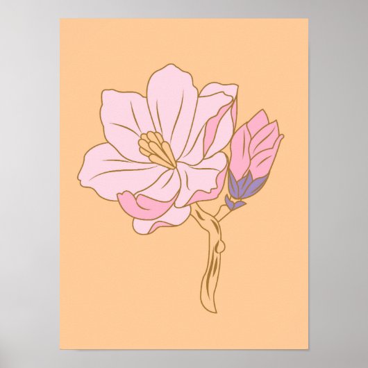 Poster Fleur rose (Devant)