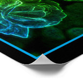 Poster Fleur Rose Abstrait (Coin)