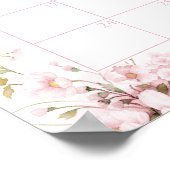 Poster Fleur Rose Bébé Fille Date Prévue de Naissance en (Coin)