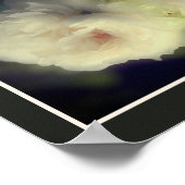 Poster Fleur Rose Blanche En Pleine Fleur Abstraite (Coin)