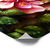 Poster Fleur rose brillante (Coin)