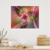 Poster Fleur Rose Et Or (Cuisine)