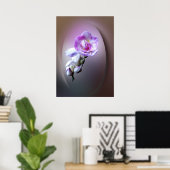 Poster fleur rose frénésie (Bureau à domicile)