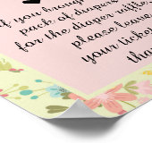 Poster Fleur rose jaune vert aigrette (Coin)