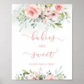 Poster Fleur rose pâle Les bébés sont doux (Devant)