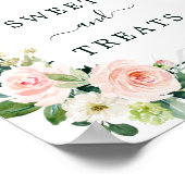 Poster Fleur rose pâle Sucres & Traitements Table de dess (Coin)