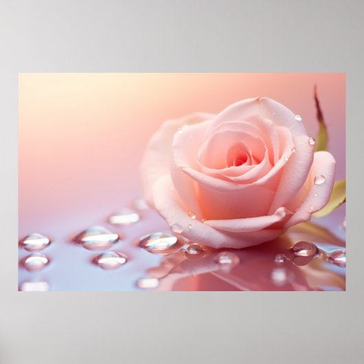 Poster Fleur rose Pétale Nature Serene Tranquille (Devant)