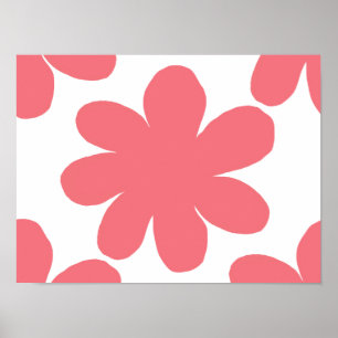 Poster Fleur rose rougeâtre