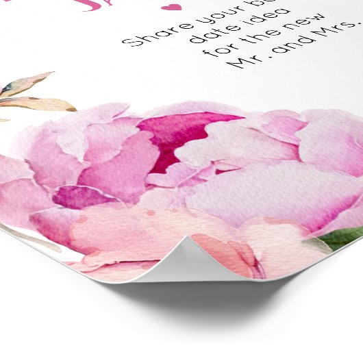 Poster Fleur rose vif Date idées de nuit Date pot (Coin)