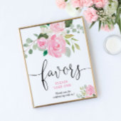 Poster Fleur rose vif Faveurs prenez un signe