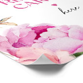 Poster Fleur rose vif laissez votre carte de recette ici (Coin)