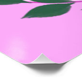 Poster Fleur rose vintage nom personnalisé initial (Coin)