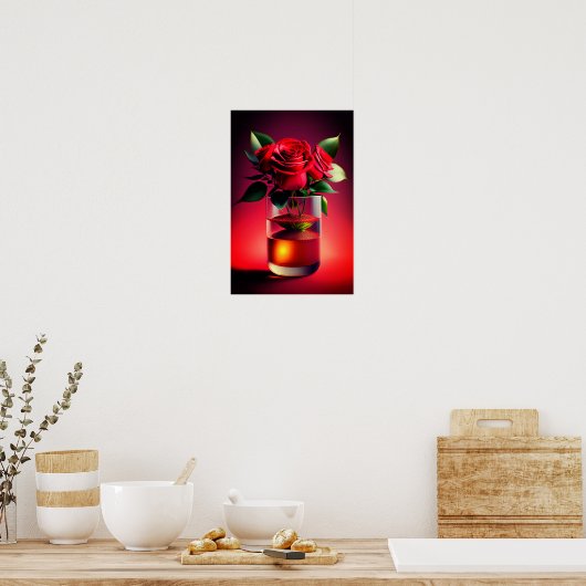Poster Fleur rouge (Cuisine)
