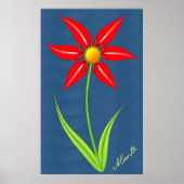 Poster Fleur rouge (Devant)