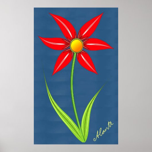 Poster Fleur rouge (Devant)