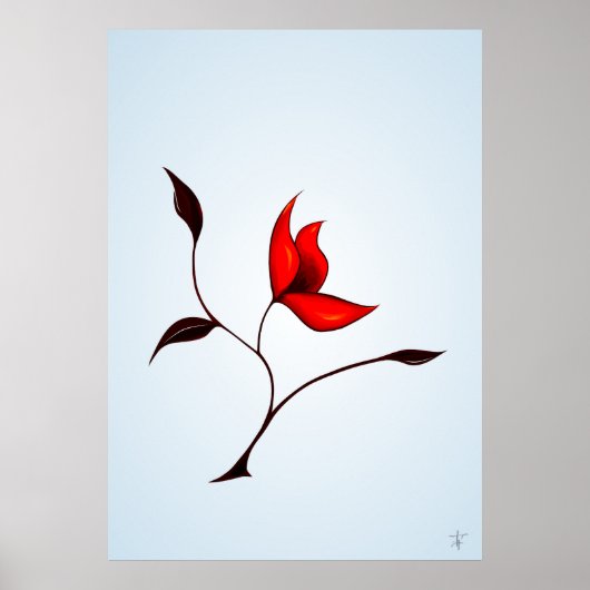 Poster Fleur rouge étrange (Devant)