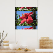Poster Fleur rouge Hibiscus (Cuisine)