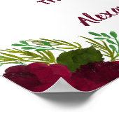 Poster Fleur rouge Vert Choisissez un siège pas un Mariag (Coin)