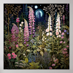 Poster Fleur sauvage à Night Art Imprimer