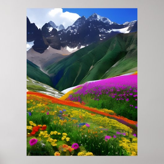 Poster Fleur sauvage AI Imaginaire Art numérique Imprimer (Devant)
