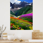 Poster Fleur sauvage AI Imaginaire Art numérique Imprimer (Cuisine)